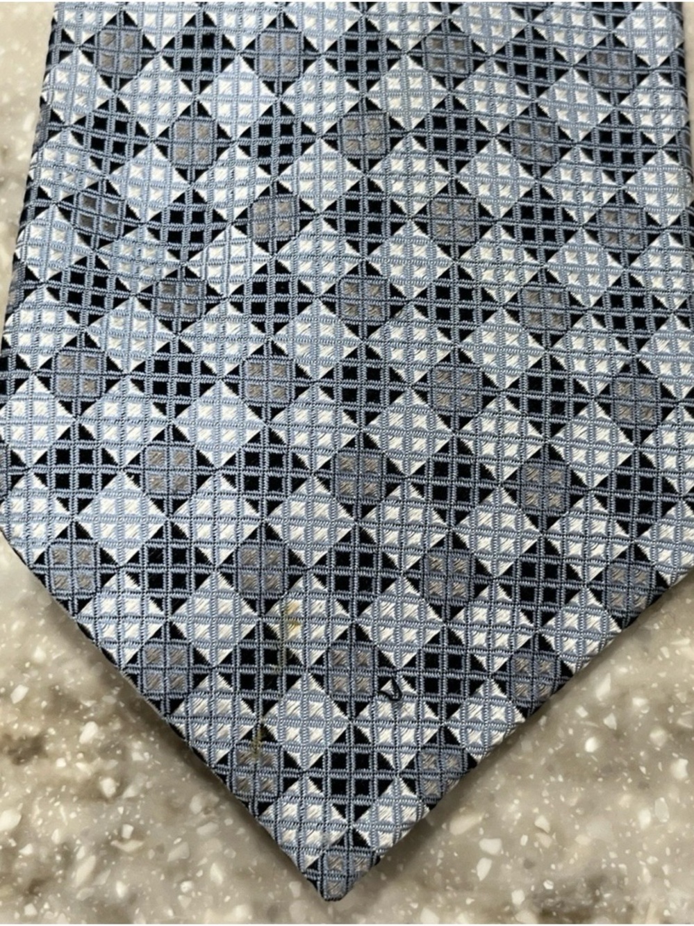 Blue Geometric Pattern Men's Tie